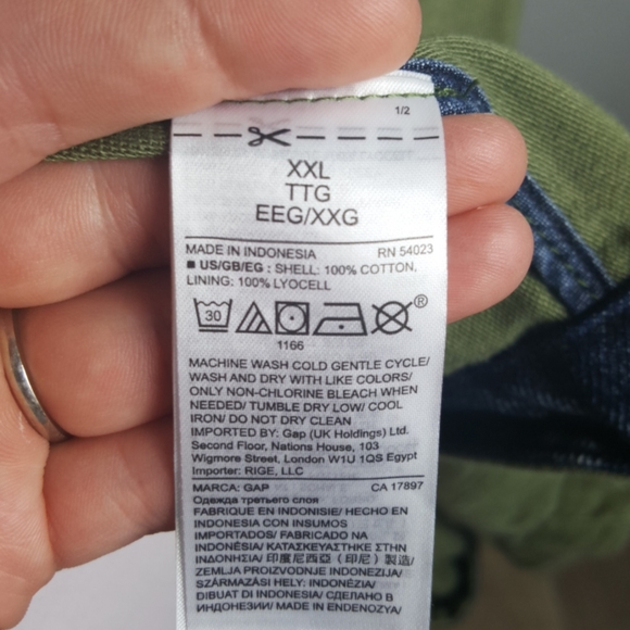 GAP green cotton/jean blazer size XXL - Picture 6 of 6